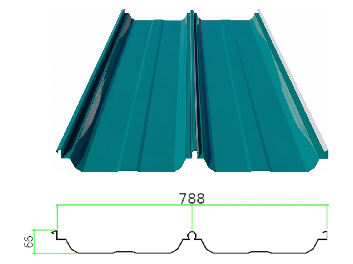 PS-66-394-788 profiled steel sheet with dimensioned cross-section