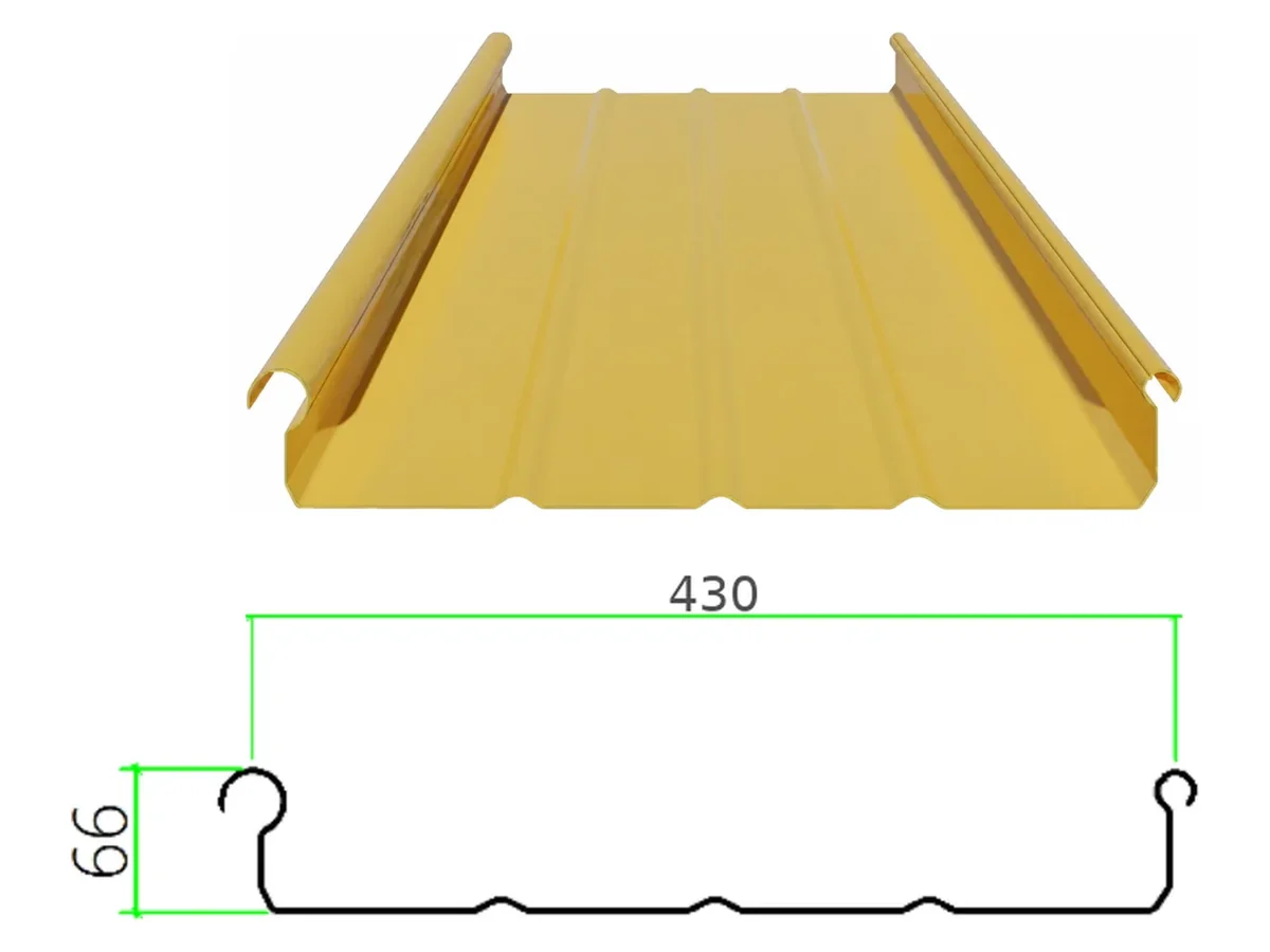 PS-66-430 profiled steel sheet with dimensioned cross-section