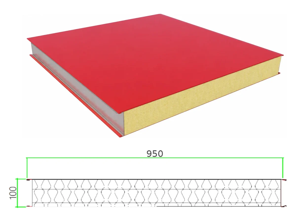 PSW-100-950-Composite profiled steel sheet with dimensioned cross-section