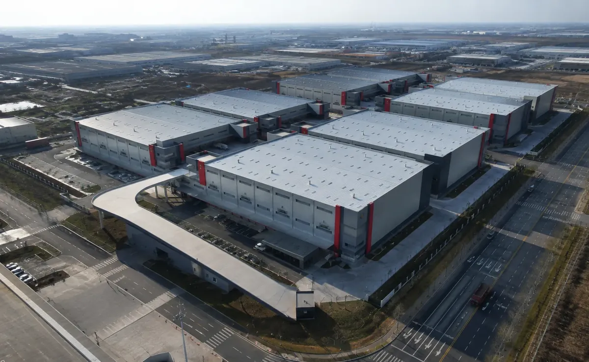 Aerial view of the Yuqi Trade Logistics Centre in Langfang