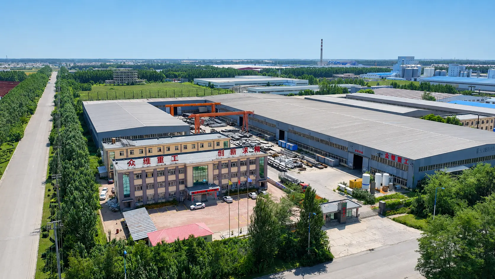 Aerial view of the Zhongwei Steel Structure factory in Shenyang, China